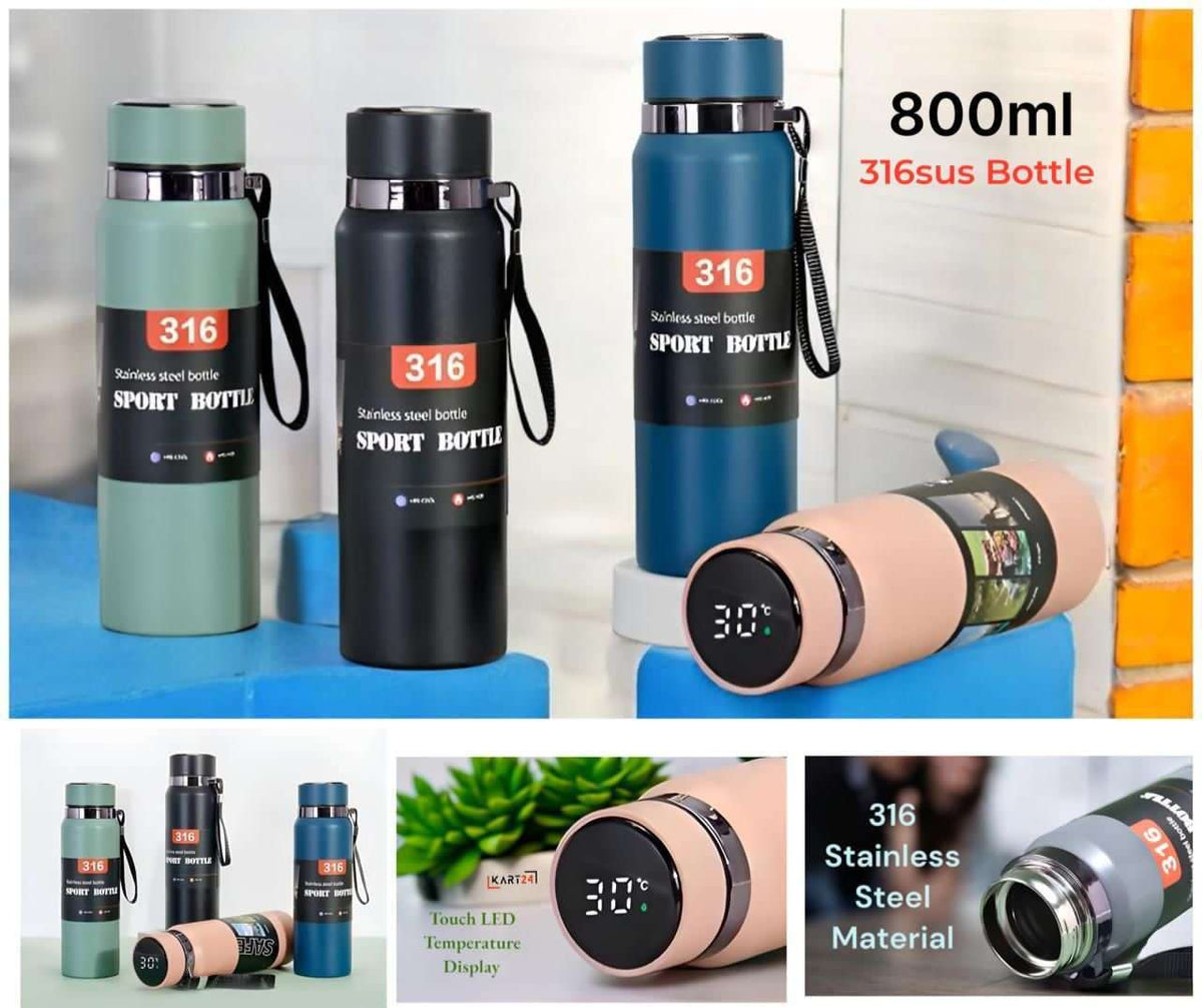 800ml stainless steel leakproof reusable water bottle - Zygo Store Pakistan