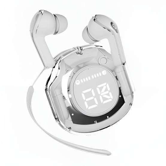 Transparent TWS wireless earbuds with LED digital display - Zygo Store Pakistan