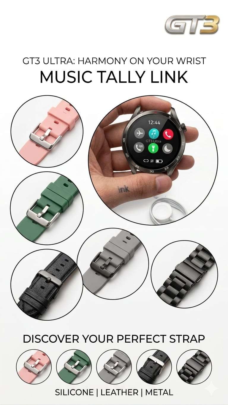 GT3 Style Smart Watch with Bluetooth calling and fitness tracking - Zygo Store Pakistan