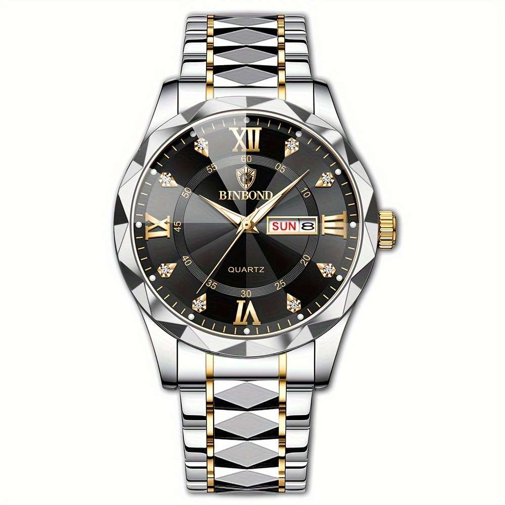 BINBOND Luxury Quartz Watch waterproof stainless steel wrist watch - Zygo Store Pakistan