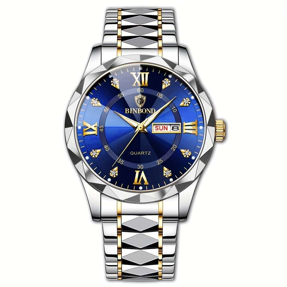 BINBOND Luxury Quartz Watch waterproof stainless steel wrist watch - Zygo Store Pakistan