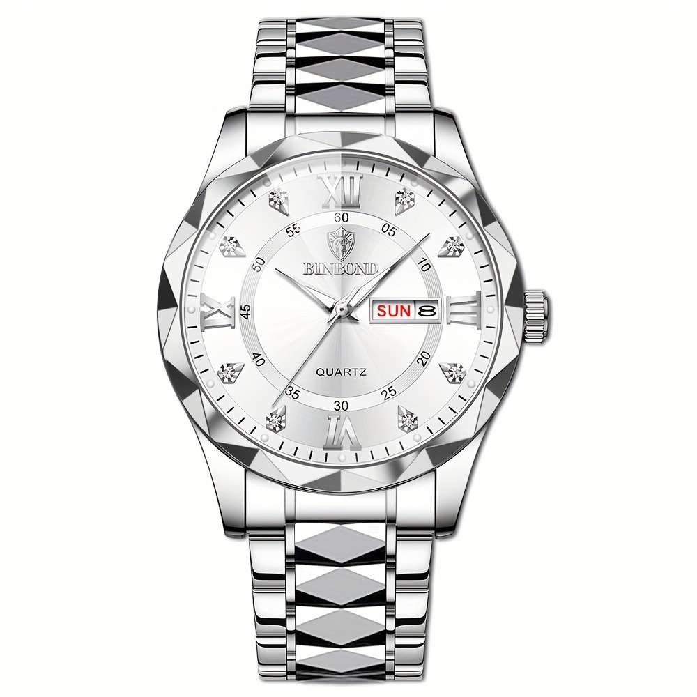 BINBOND Luxury Quartz Watch waterproof stainless steel wrist watch - Zygo Store Pakistan