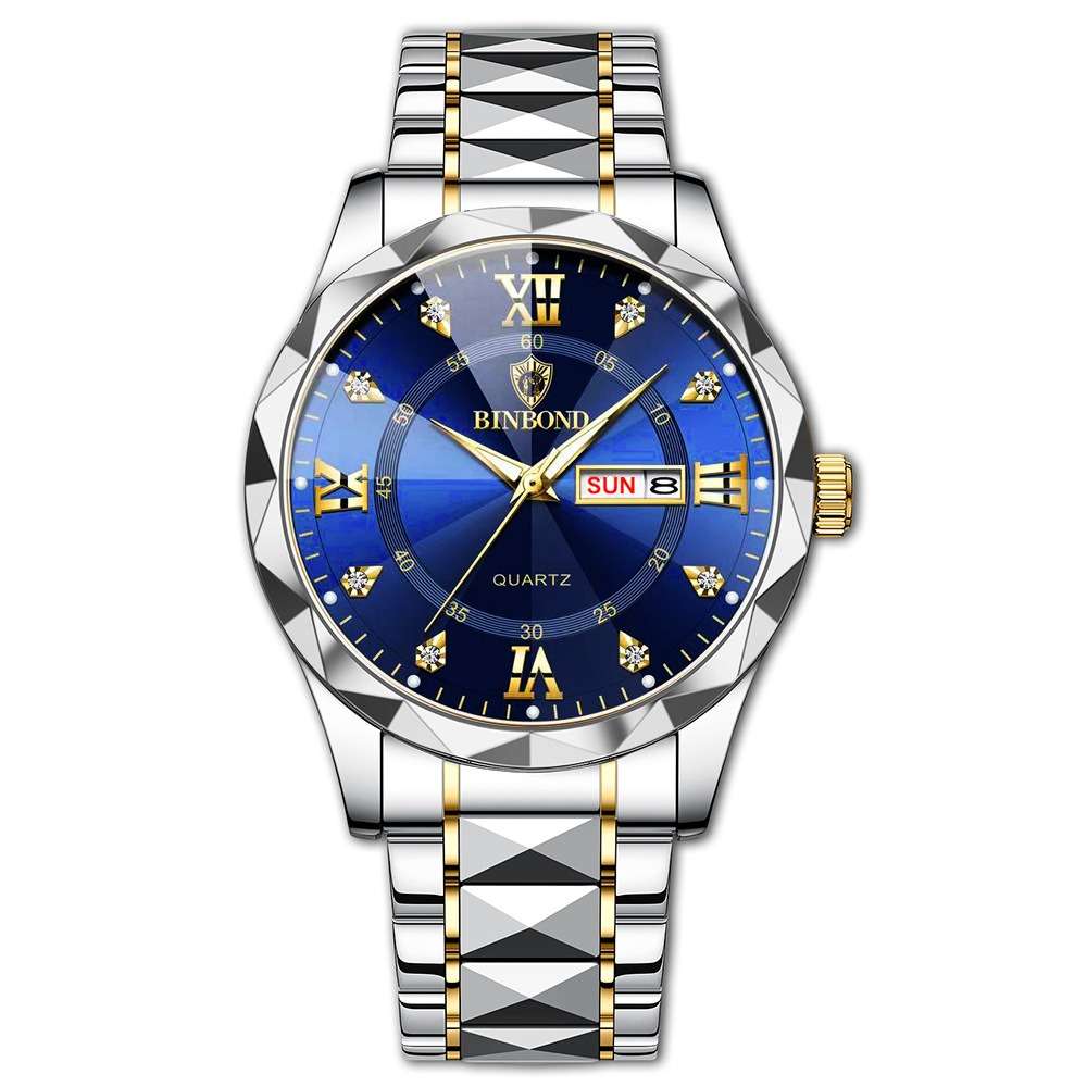 BINBOND Luxury Quartz Watch waterproof stainless steel wrist watch - Zygo Store Pakistan