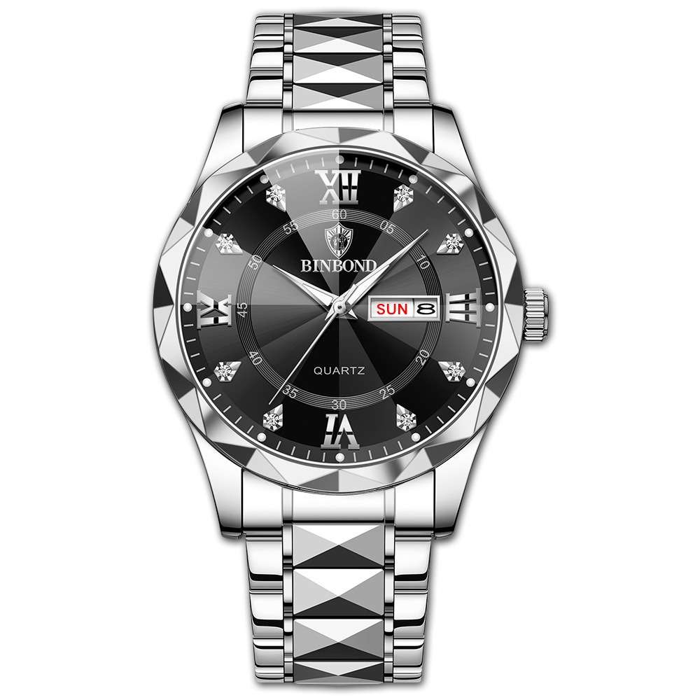 BINBOND Luxury Quartz Watch waterproof stainless steel wrist watch - Zygo Store Pakistan