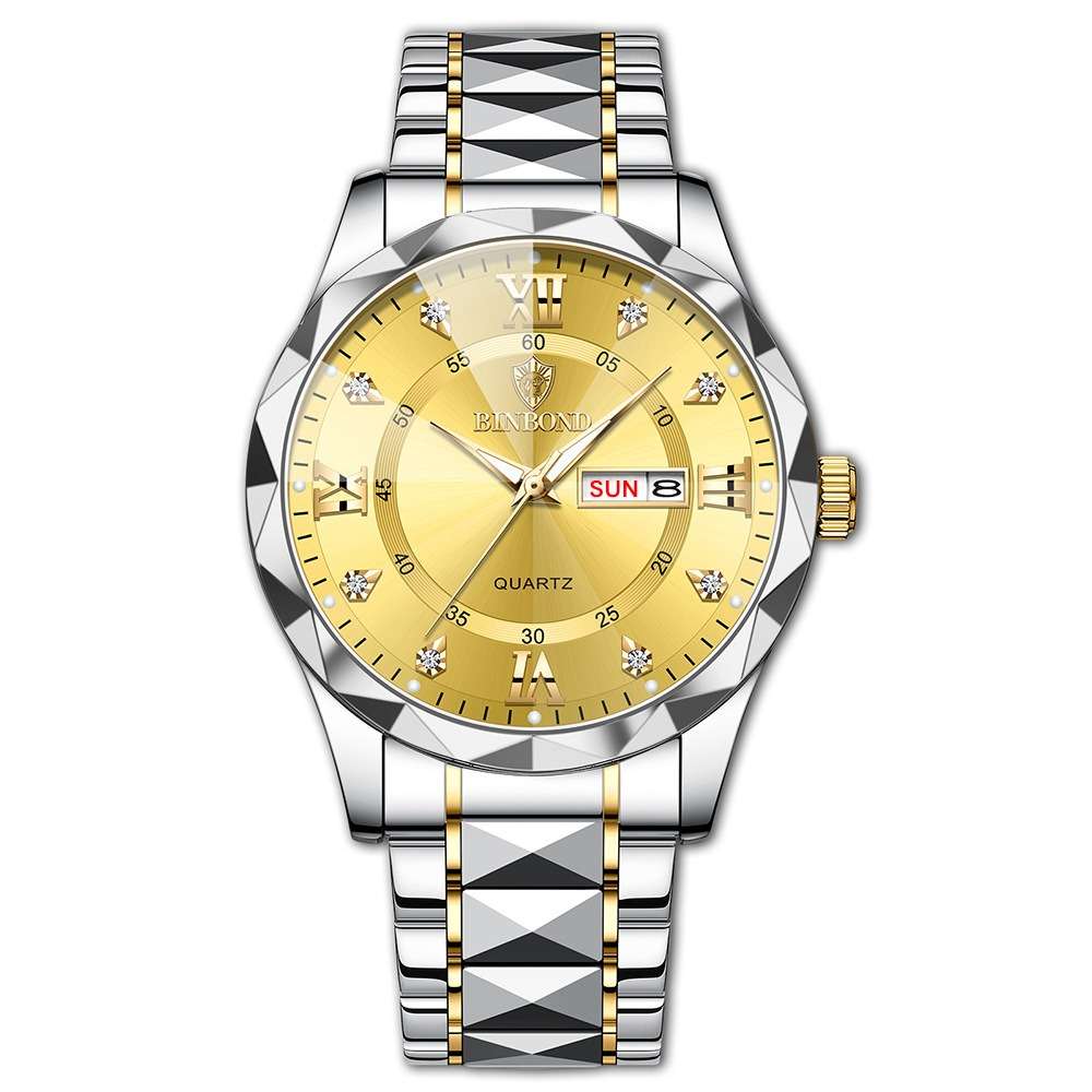 BINBOND Luxury Quartz Watch waterproof stainless steel wrist watch - Zygo Store Pakistan