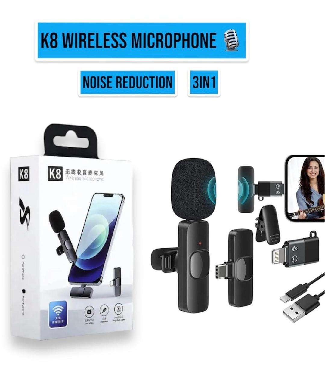K8 wireless lavalier clip-on microphone noise reduction - Zygo Store Pakistan