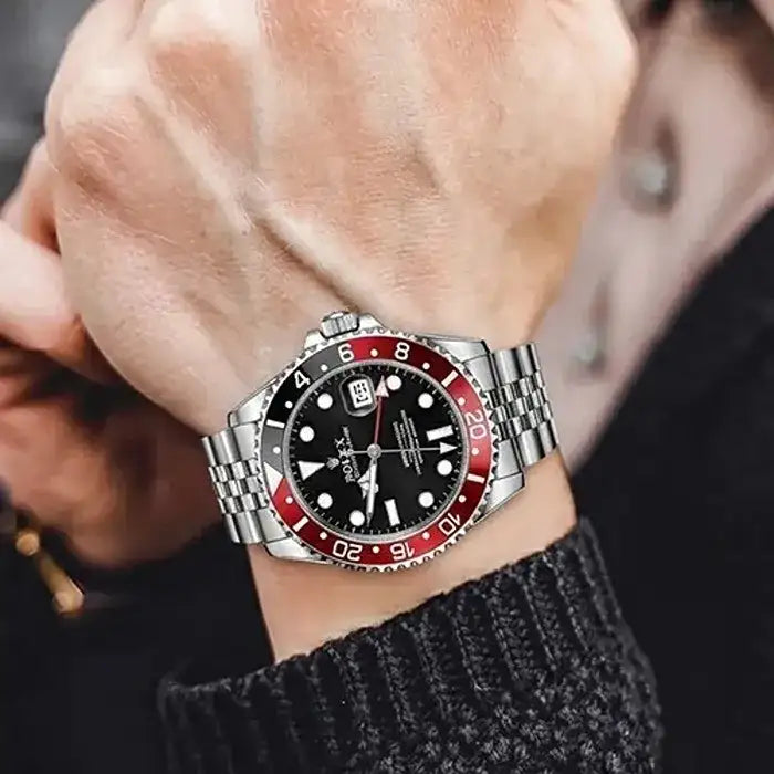 Luxury Red and Black Dial Quartz Watch analog wrist watch - Zygo Store Pakistan