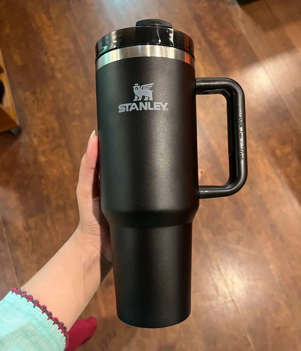 40oz insulated stainless steel tumbler with handle and straw - Zygo Store Pakistan