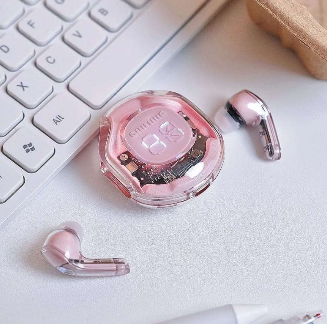 Transparent TWS wireless earbuds with LED digital display - Zygo Store Pakistan