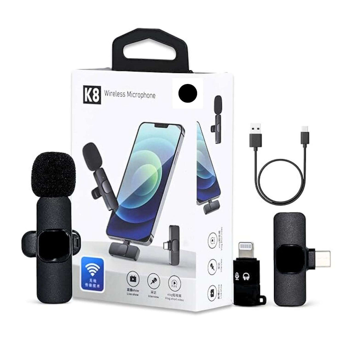 K8 wireless lavalier clip-on microphone noise reduction - Zygo Store Pakistan