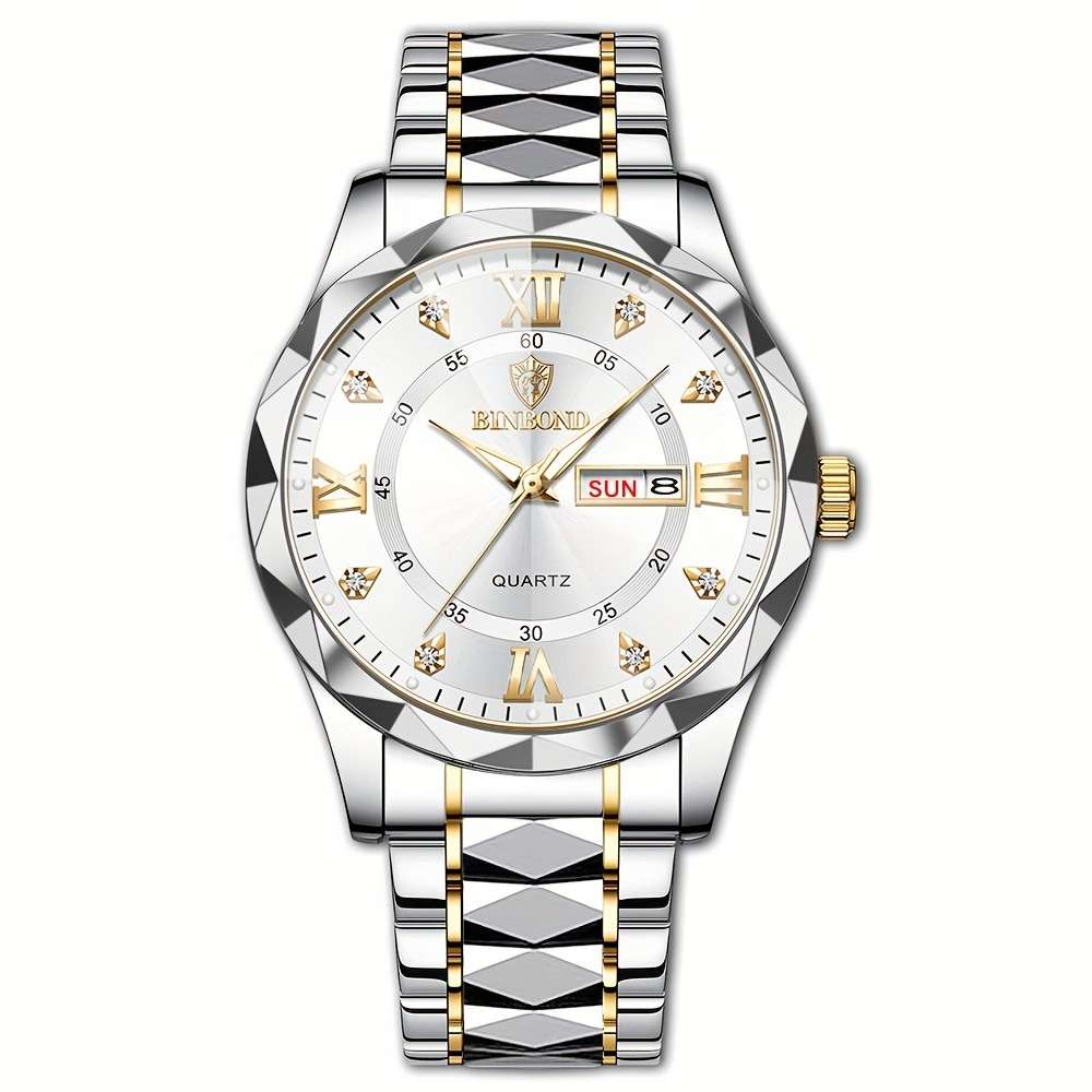 BINBOND Luxury Quartz Watch waterproof stainless steel wrist watch - Zygo Store Pakistan