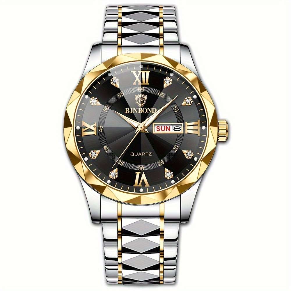 BINBOND Luxury Quartz Watch waterproof stainless steel wrist watch - Zygo Store Pakistan
