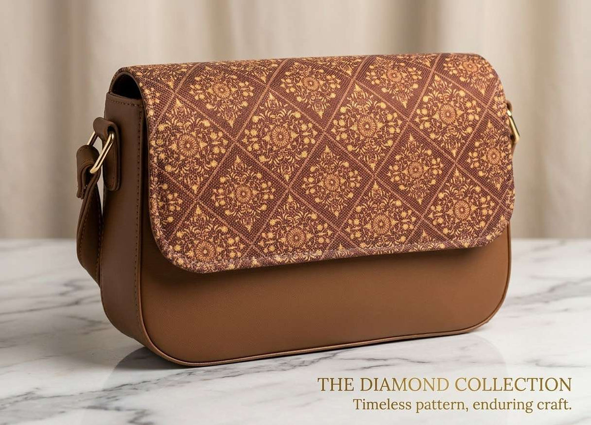 Handmade artisanal patterned crossbody bag for women - Zygo Store Pakistan