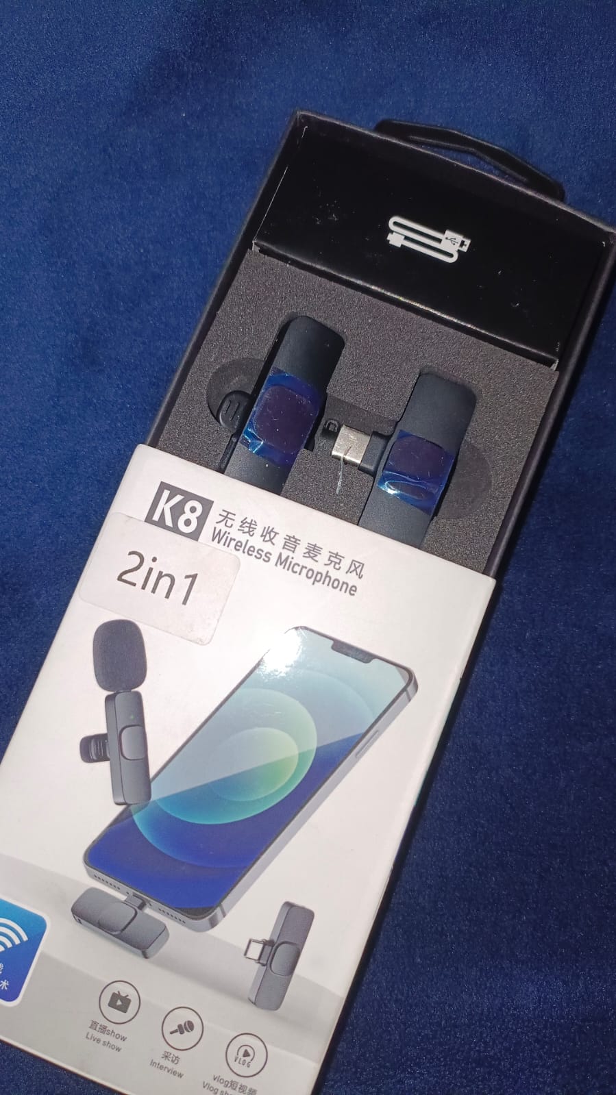 K8 Wireless Lavalier Microphone – Noise Reduction Clip-On Mic for Android & iPhone