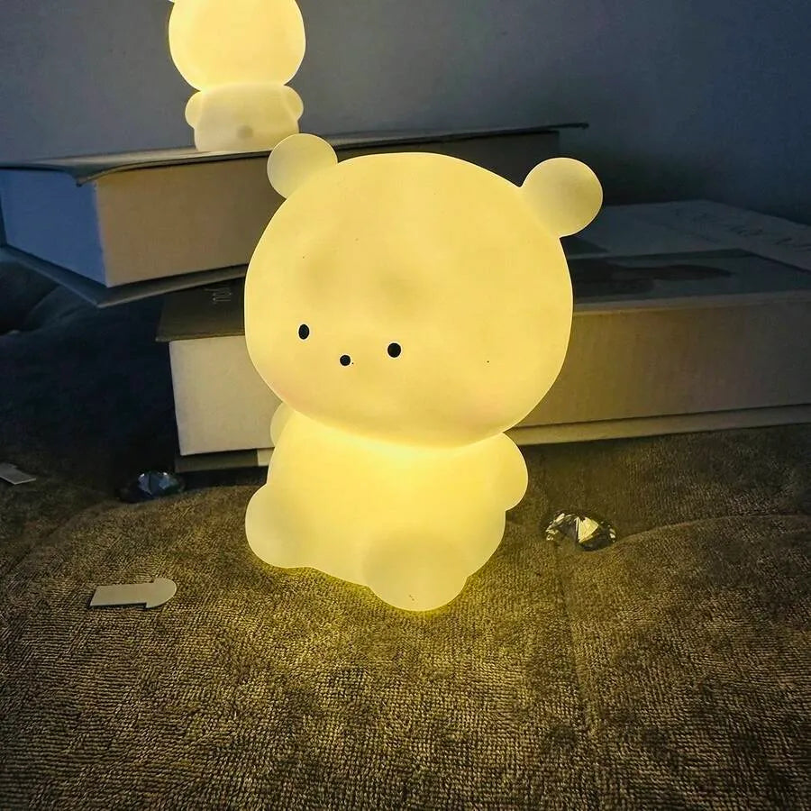 Cute Panda LED Night Light – Soft Silicone Rechargeable Bedside Lamp