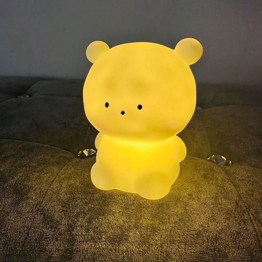 Cute Panda LED Night Light – Soft Silicone Rechargeable Bedside Lamp