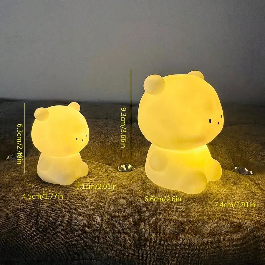 Cute Panda LED Night Light – Soft Silicone Rechargeable Bedside Lamp