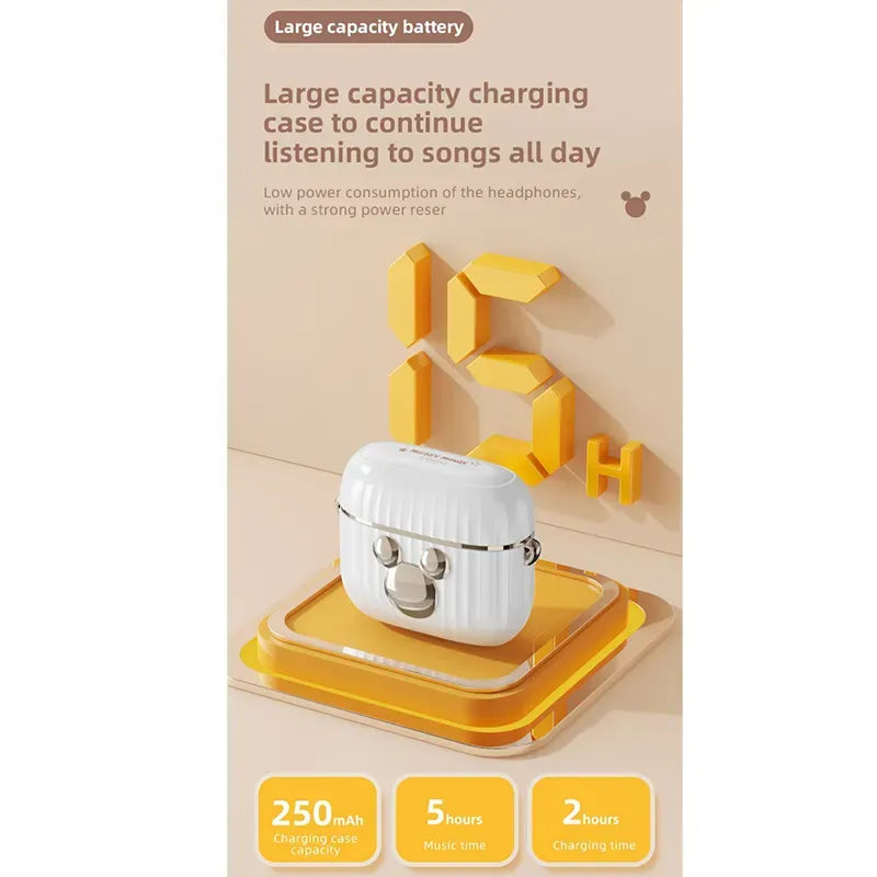 Disney QS-16 Wireless Bluetooth Earbuds – TWS Bluetooth 5.3 with Deep Bass & Charging Case