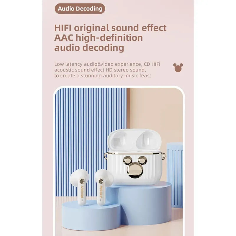 Disney QS-16 Wireless Bluetooth Earbuds – TWS Bluetooth 5.3 with Deep Bass & Charging Case